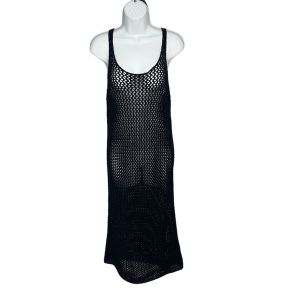 H&M Divided black see-through crochet midi swimsuit cover-up dress size 4 - Picture 1 of 7